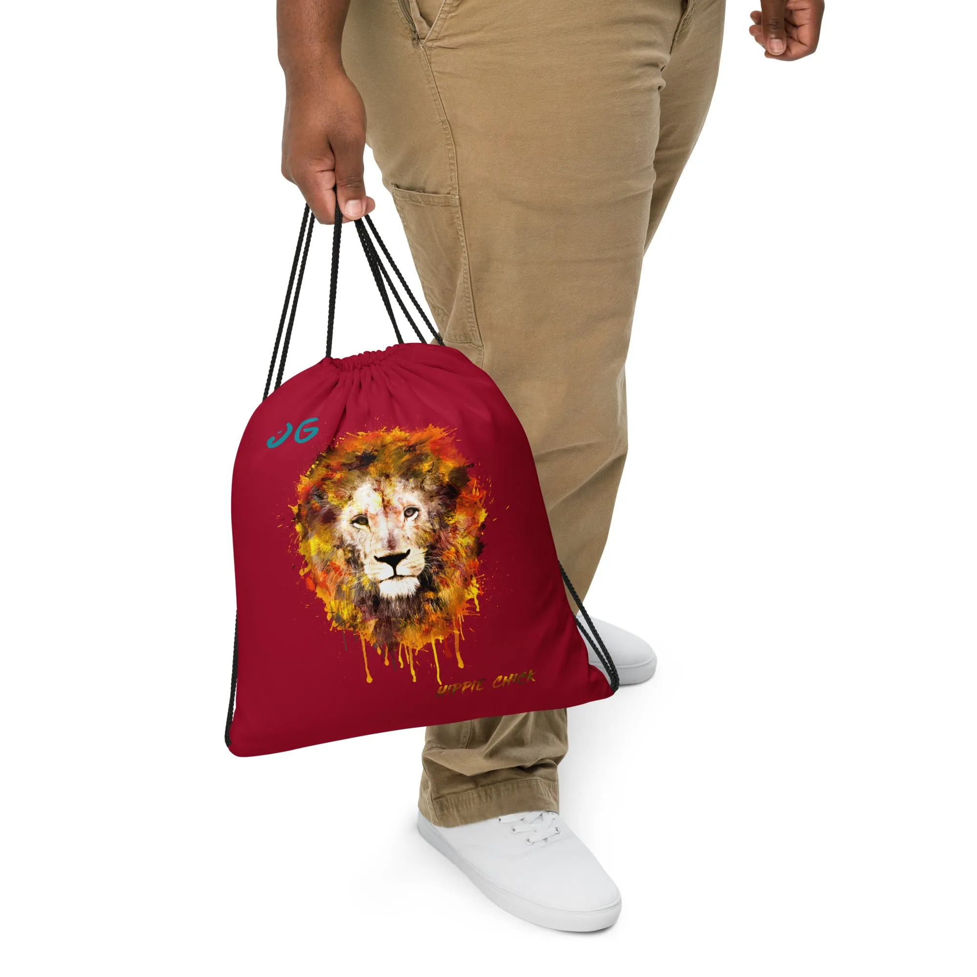 Maroon Drawstring Bag