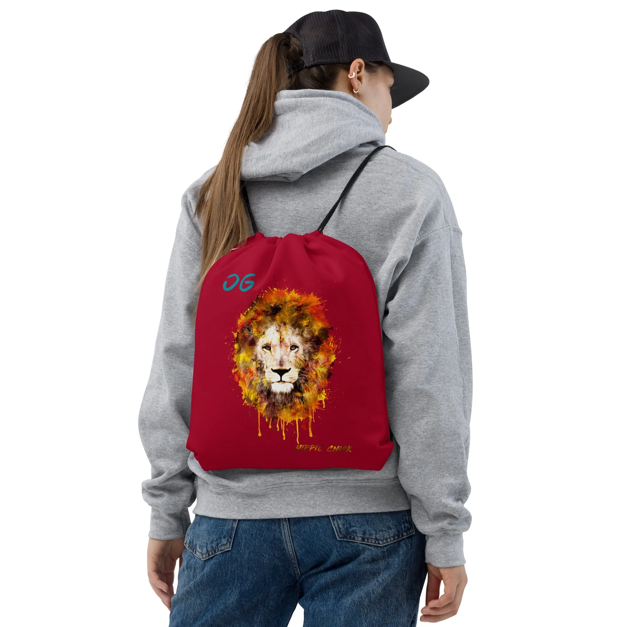 Maroon Drawstring Bag