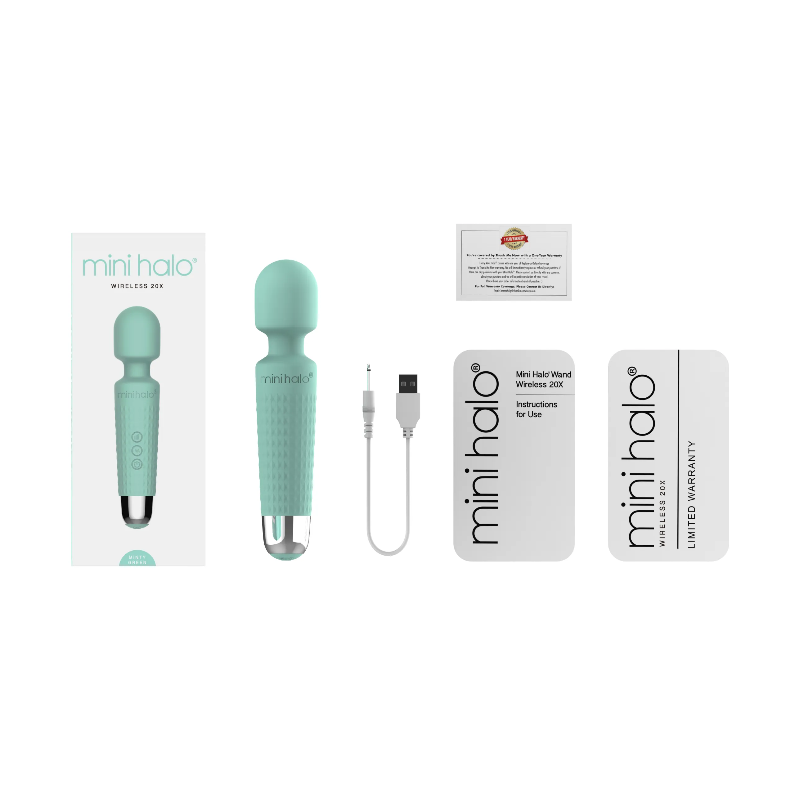 Mini Halo Wand Vibrator Minty Green