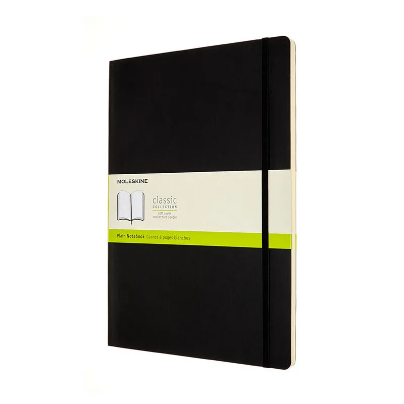 MOLESKINE - CLASSIC SOFT COVER NOTEBOOK - PLAIN - EXTRA LARGE - BLACK
