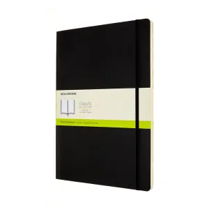 MOLESKINE - CLASSIC SOFT COVER NOTEBOOK - PLAIN - EXTRA LARGE - BLACK