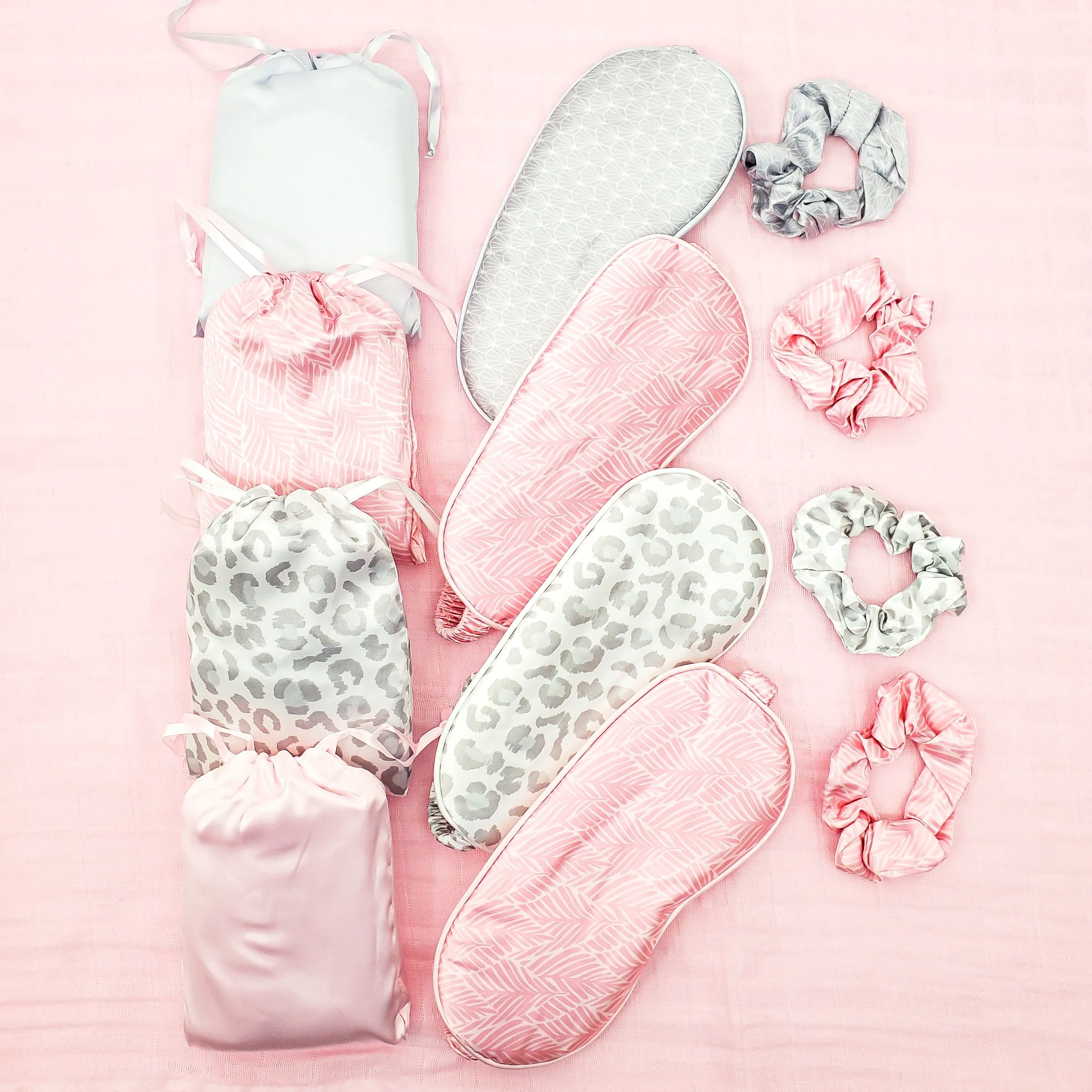 Monogrammed Satin Pillowcase Gift Set with Eye Mask and Scrunchie
