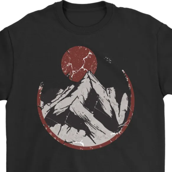 Moonrise Mountain T-shirt, Mountain Gift, Moonrise over Mountain Shirt