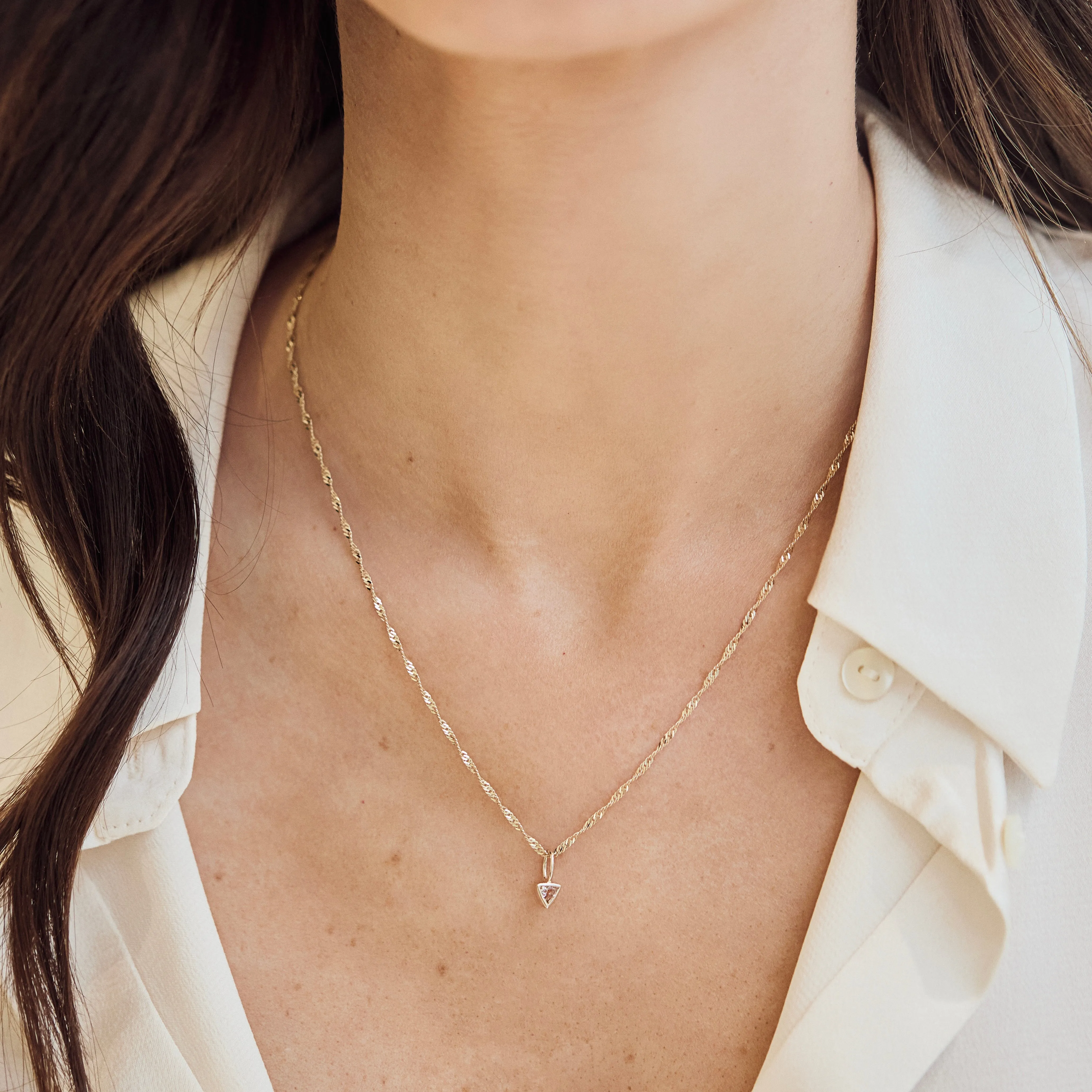 Morganite Trillion Charm