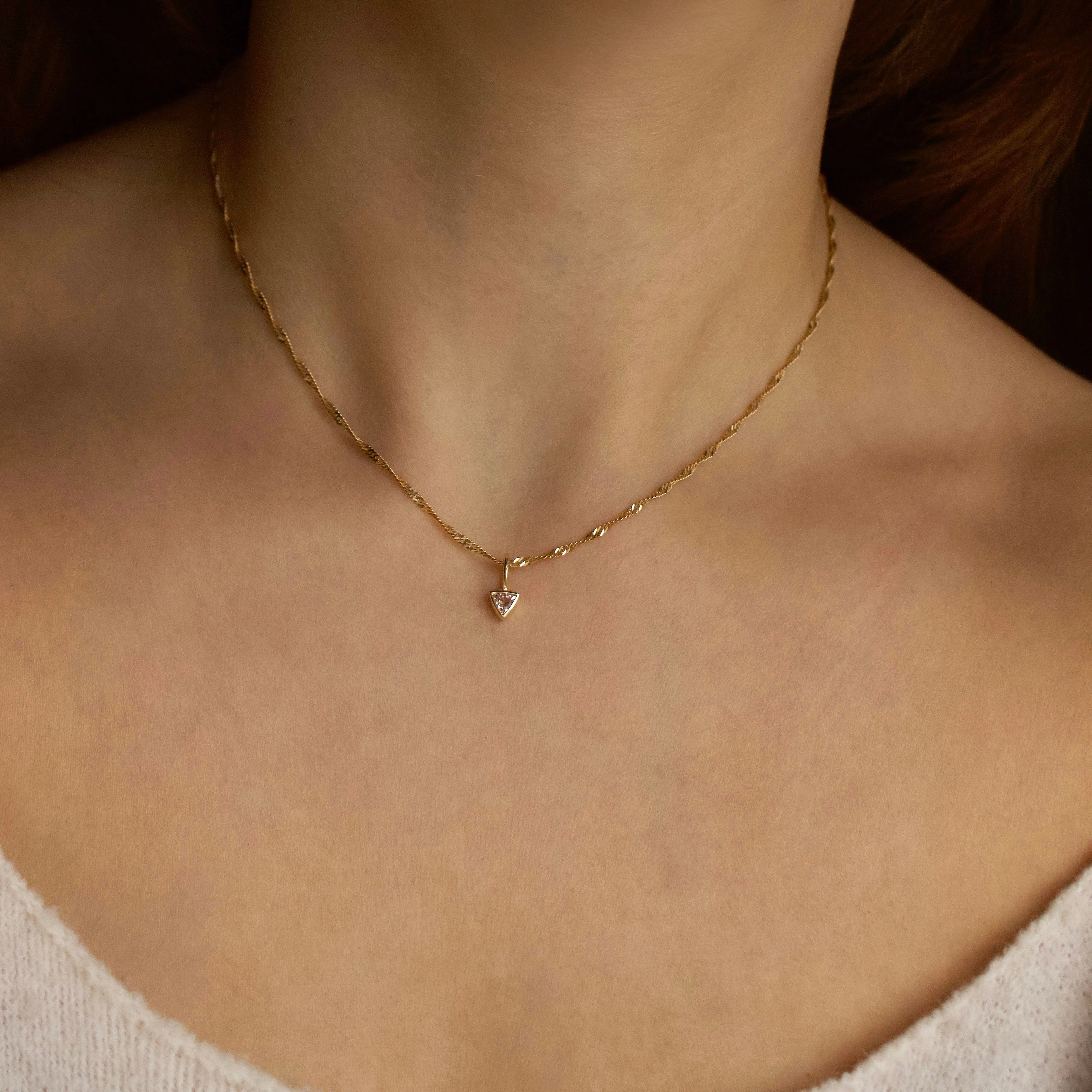 Morganite Trillion Charm