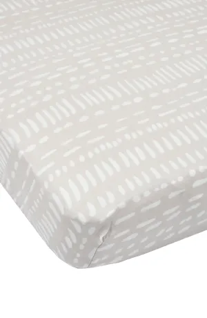 Muslin Fitted Crib Sheet - Grey Mudcloth