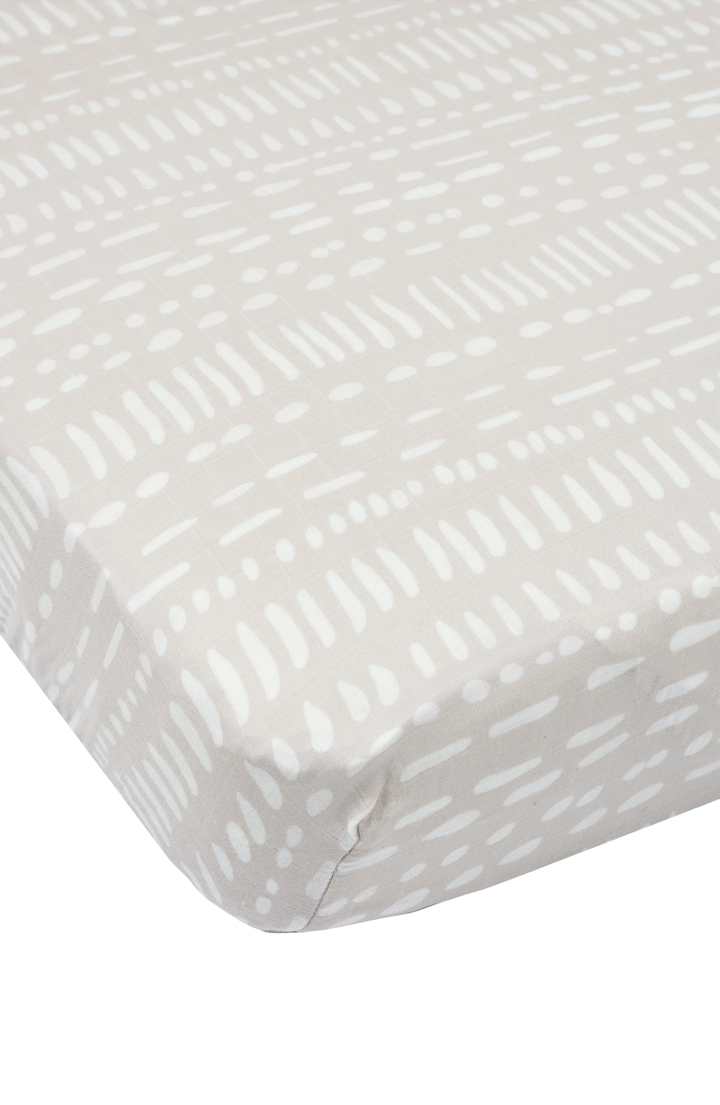 Muslin Fitted Crib Sheet - Grey Mudcloth