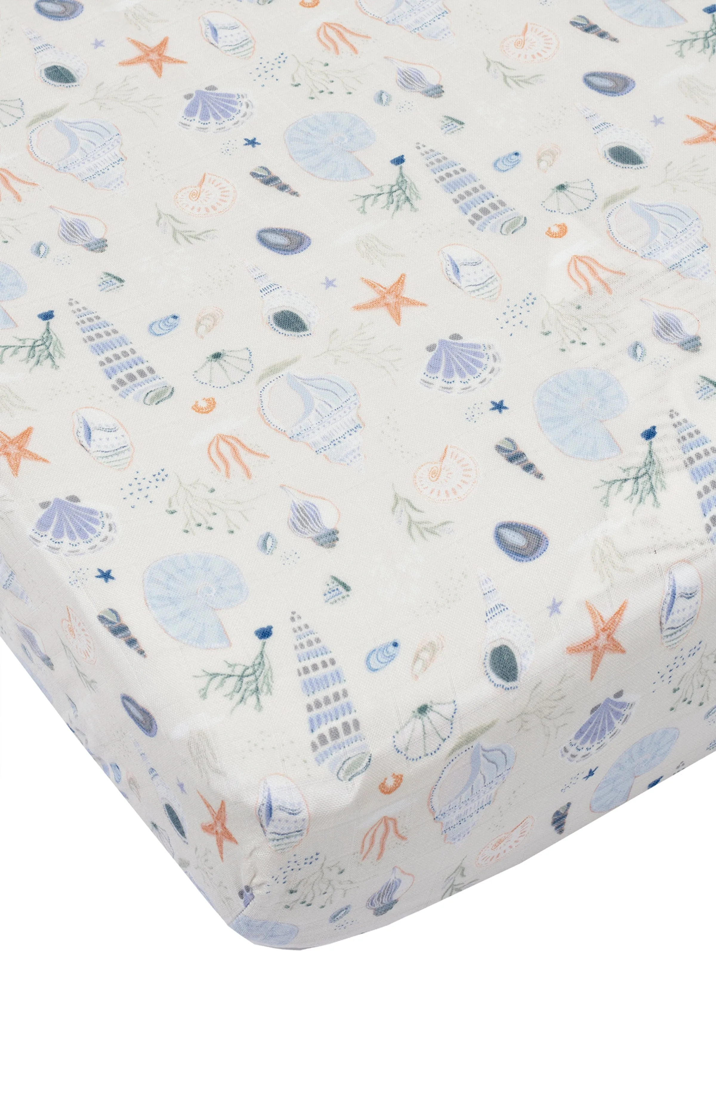 Muslin Fitted Crib Sheet - Seashells