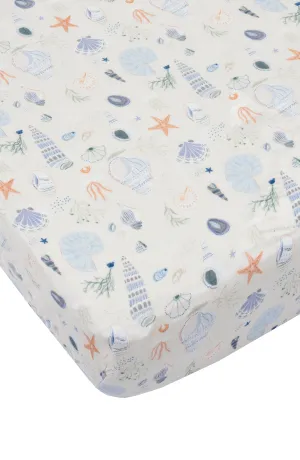 Muslin Fitted Crib Sheet - Seashells