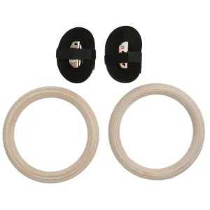 MySpoga Wooden Gymnastic Rings/Roman Rings with Adjustable Straps (1 Pair)