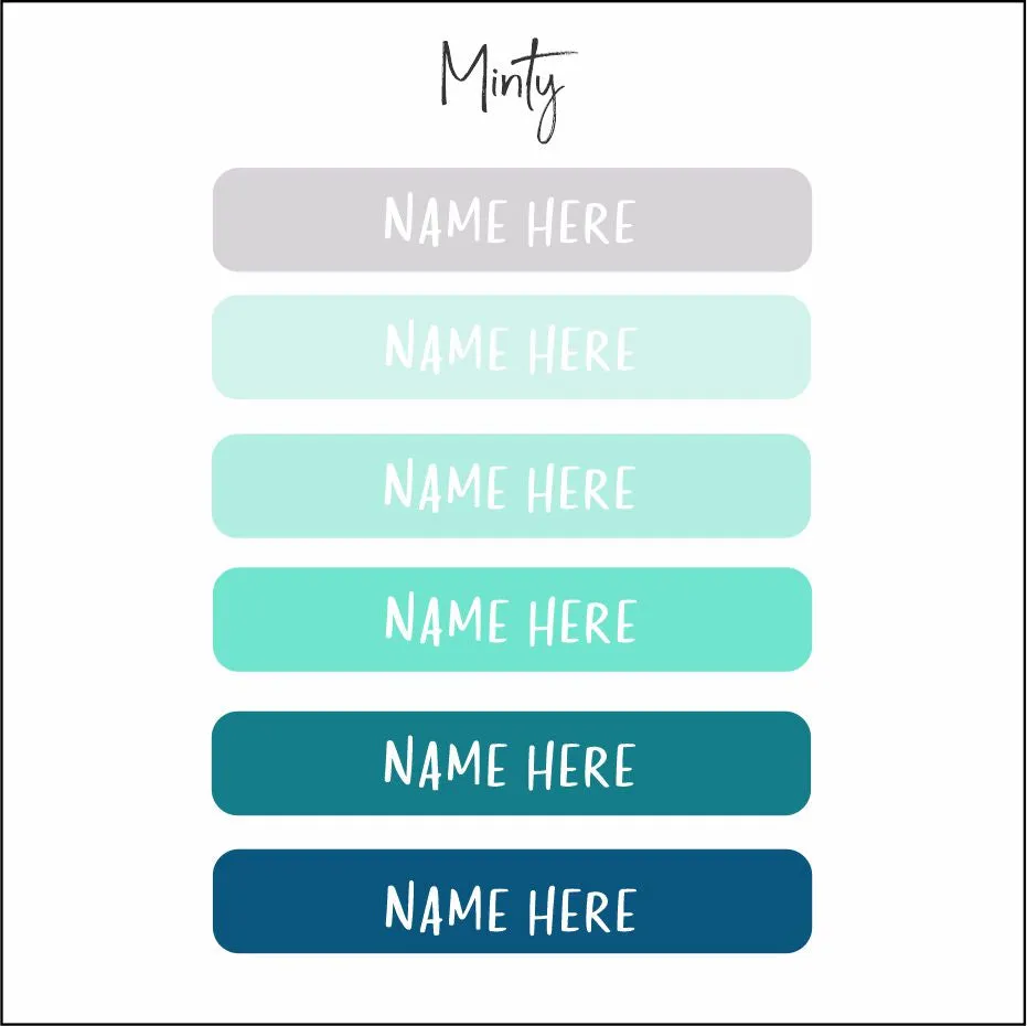Name Label Waterproof Stickers - qty 48 - Medium 52mmx20mm