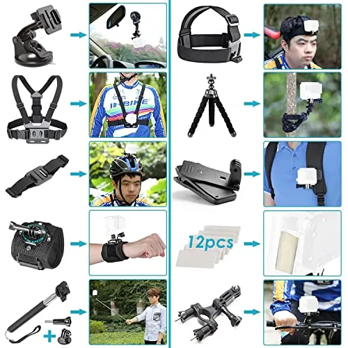 NEEWER 50 in 1 Action Camera Accessory Kit
