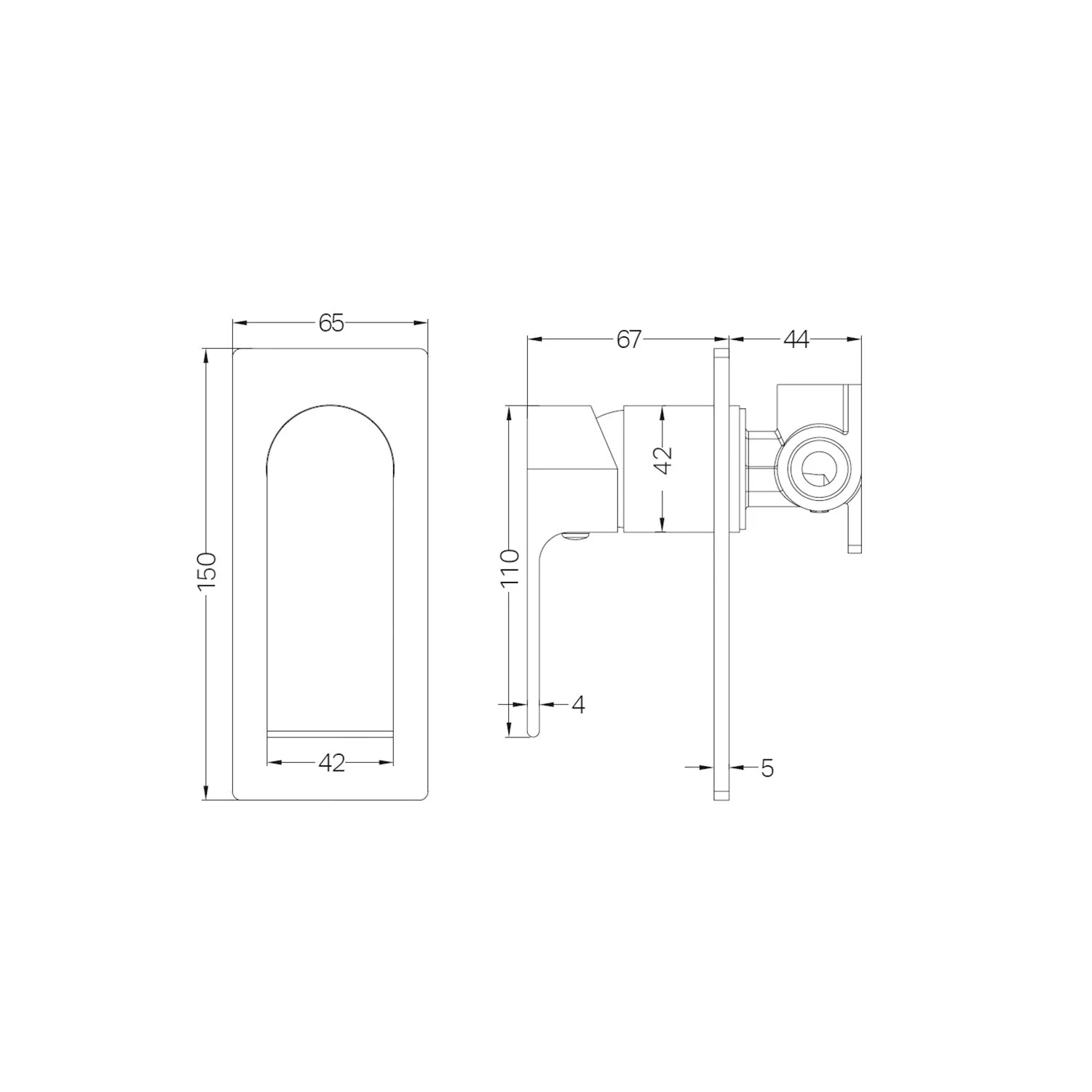 Nero Bianca Shower / Bath Mixer 80mm - Brushed Bronze