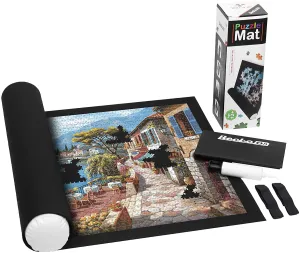 New Becko Puzzle Roll Jigsaw Storage Felt Mat, Jigroll Up to 1,500 Pieces, Environmental Friendly Material, Box with A Drawstring Storage Bag and Hand Pump