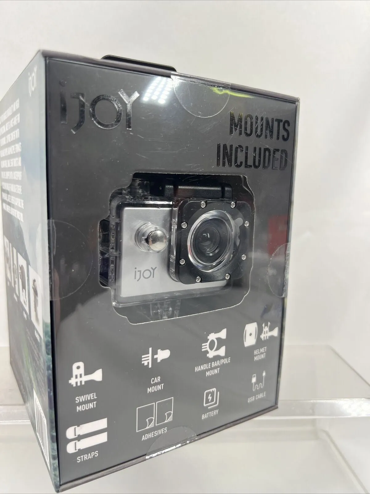 NEW  iJoy ARIZE Waterproof Action Camera, 1080p/720p/30fps, Rechargeable Battery