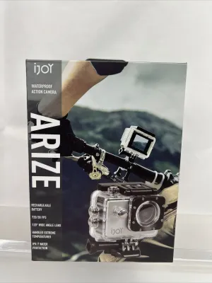 NEW  iJoy ARIZE Waterproof Action Camera, 1080p/720p/30fps, Rechargeable Battery