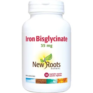 New Roots Iron Bisglycinate 35mg 30 Vegetarian Capsules