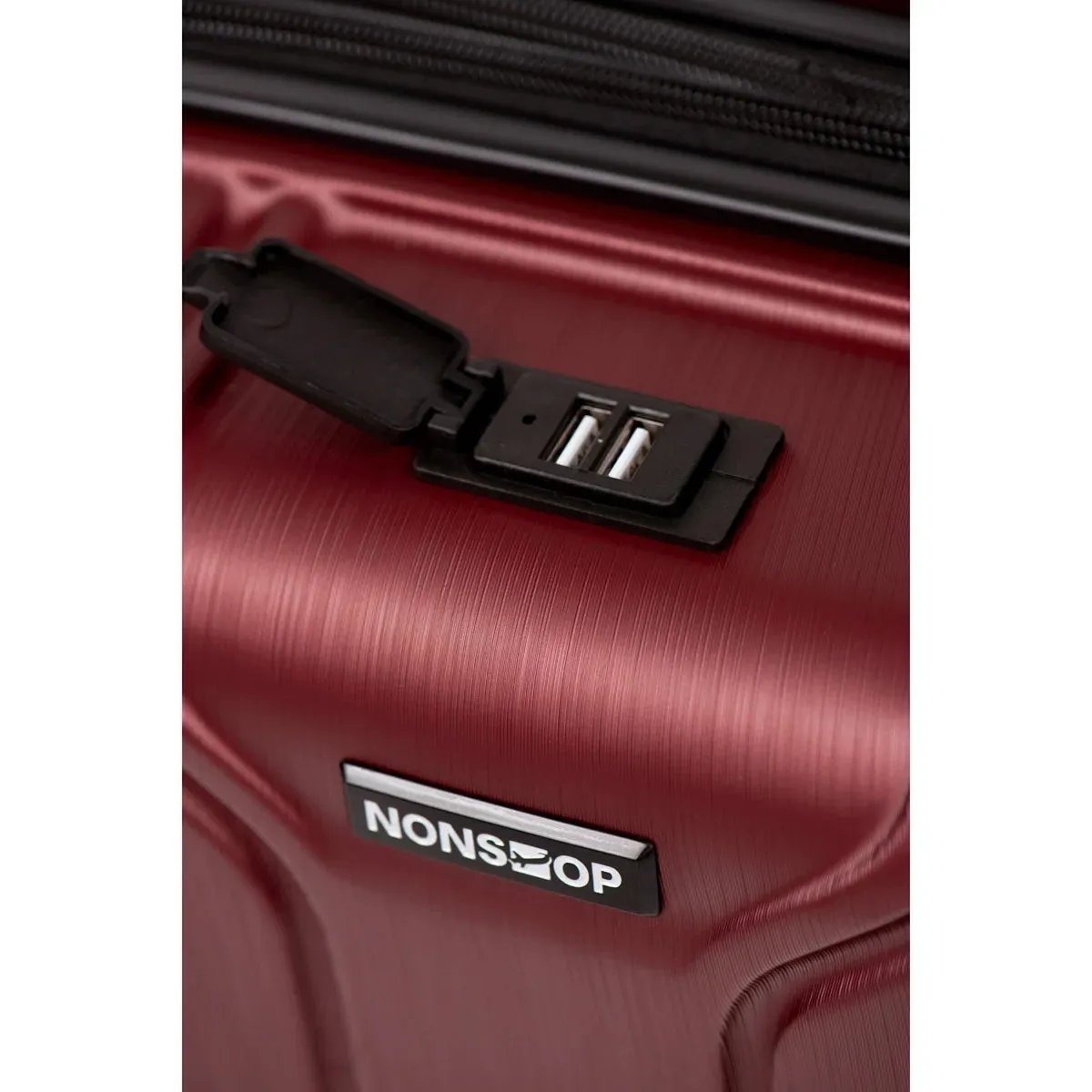 NEW YORK Luggage Expandable Spinner Wheels Hard Side Shell Travel Suitcase Set 3 Piece Lightweight, TSA Lock, Double USB Port   2 Packing Cubes (Burgundy, 3-Piece Set (20/24/28))