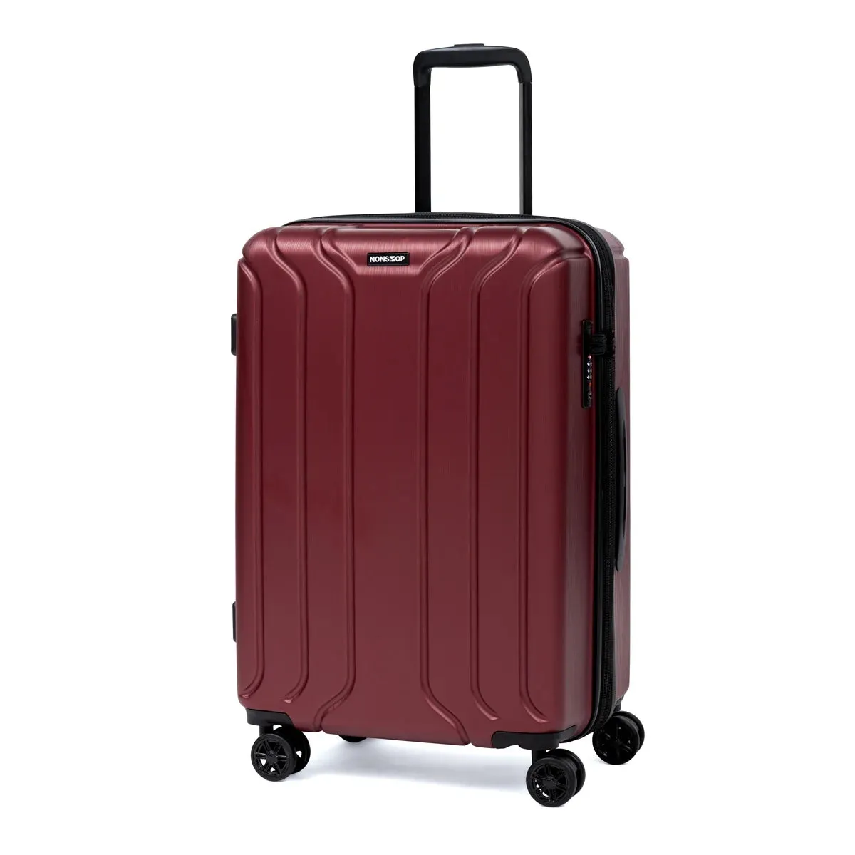 NEW YORK Luggage Expandable Spinner Wheels Hard Side Shell Travel Suitcase Set 3 Piece Lightweight, TSA Lock, Double USB Port   2 Packing Cubes (Burgundy, 3-Piece Set (20/24/28))