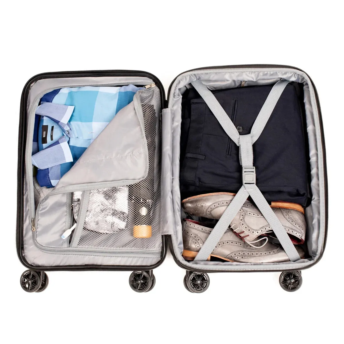 NEW YORK Luggage Expandable Spinner Wheels Hard Side Shell Travel Suitcase Set 3 Piece Lightweight, TSA Lock, Double USB Port   2 Packing Cubes (Teal, 3-Piece Set (20/24/28))
