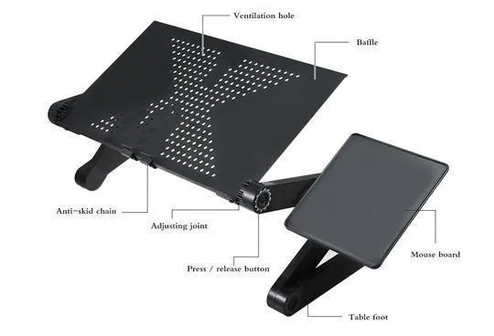 No.1 Selling Ergonomic Adjustable Laptop Stand Folding Bed Desk Table