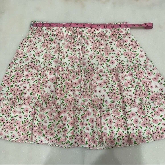 NWT Alice   Olivia Vinita Drawstring Ruffle Panel Skirt in Pink