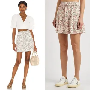 NWT Alice   Olivia Vinita Drawstring Ruffle Panel Skirt in Pink