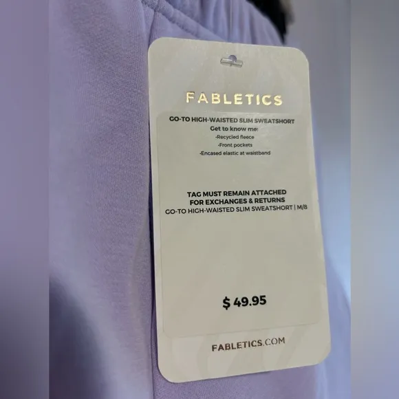 NWT Fabletics Go-To Slim Sweatshort