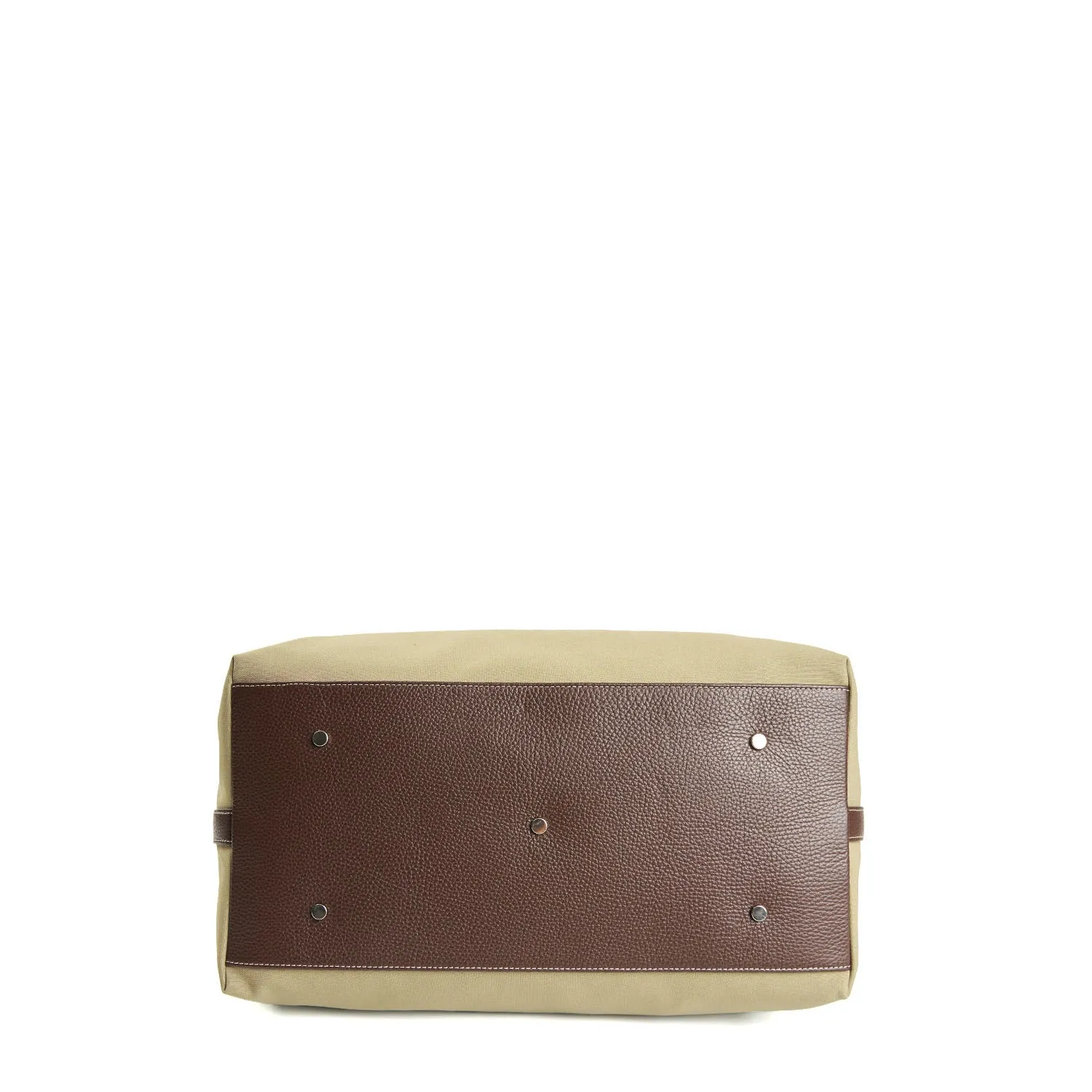 OLIVE GREEN AND DARK BROWN TRAVEL BAG