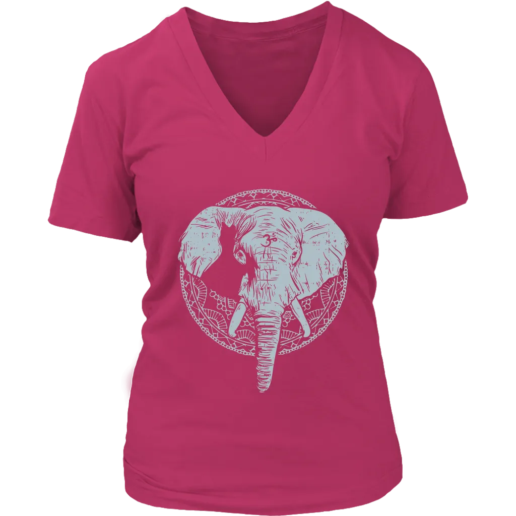 Om Elephant T-shirt, Elephant Mandala T-shirt, Yoga Gift, Meditation Shirt, Elephant T-shirt