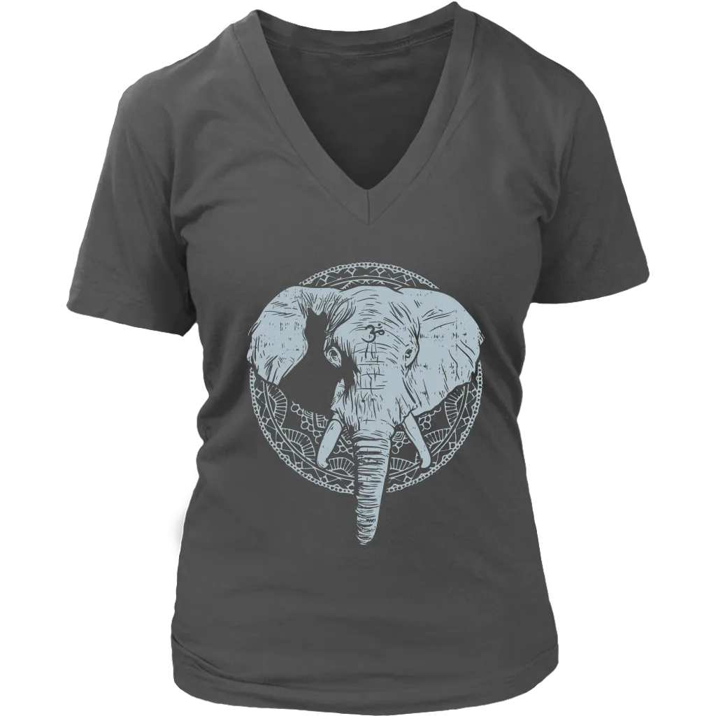 Om Elephant T-shirt, Elephant Mandala T-shirt, Yoga Gift, Meditation Shirt, Elephant T-shirt