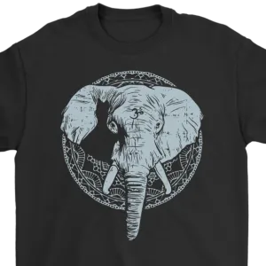Om Elephant T-shirt, Elephant Mandala T-shirt, Yoga Gift, Meditation Shirt, Elephant T-shirt