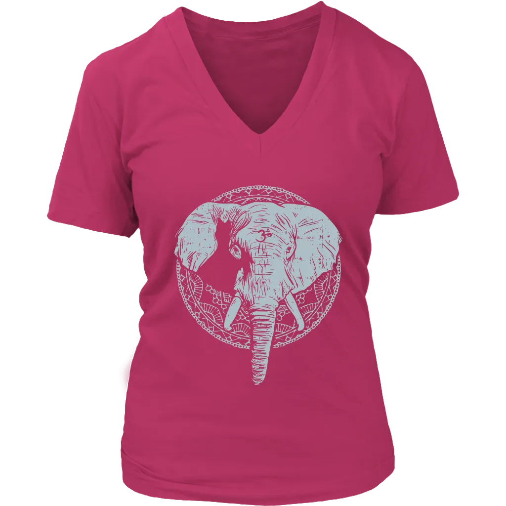 Om Elephant T-shirt, Elephant Mandala T-shirt, Yoga Gift, Meditation Shirt, Elephant T-shirt