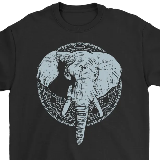 Om Elephant T-shirt, Elephant Mandala T-shirt, Yoga Gift, Meditation Shirt, Elephant T-shirt
