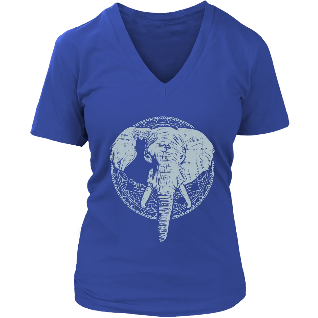 Om Elephant T-shirt, Elephant Mandala T-shirt, Yoga Gift, Meditation Shirt, Elephant T-shirt