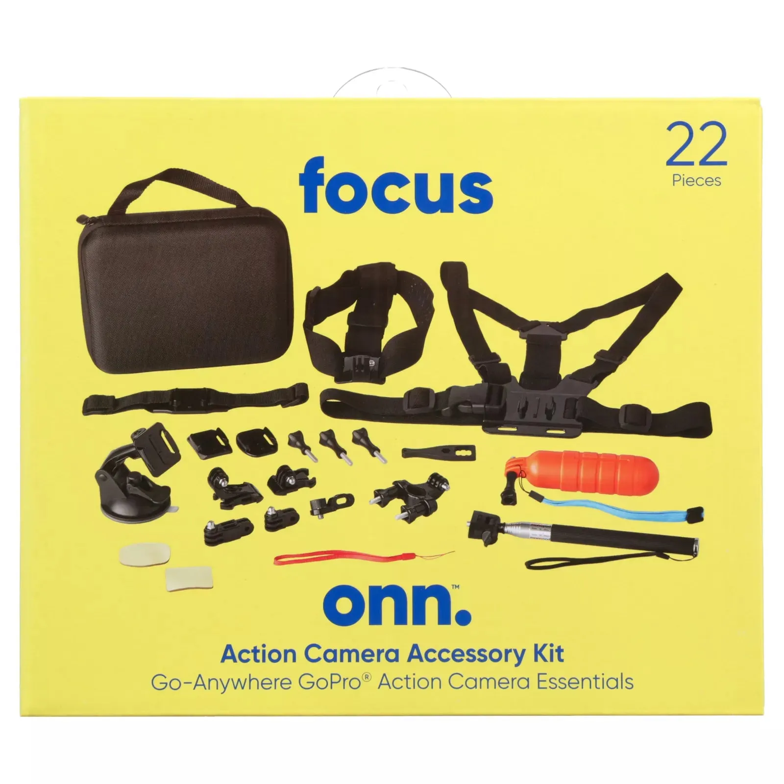 Onn. Action Camera Accessory Kit Bundle 22 pieces