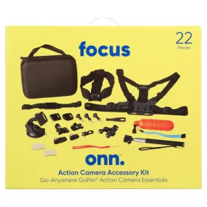 Onn. Action Camera Accessory Kit Bundle 22 pieces