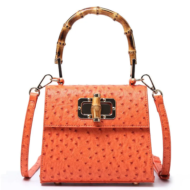Ostrich Pattern Buckle Bag