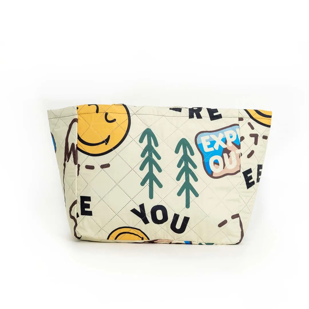 OUTSIDE X SMILEY TOTE BAG