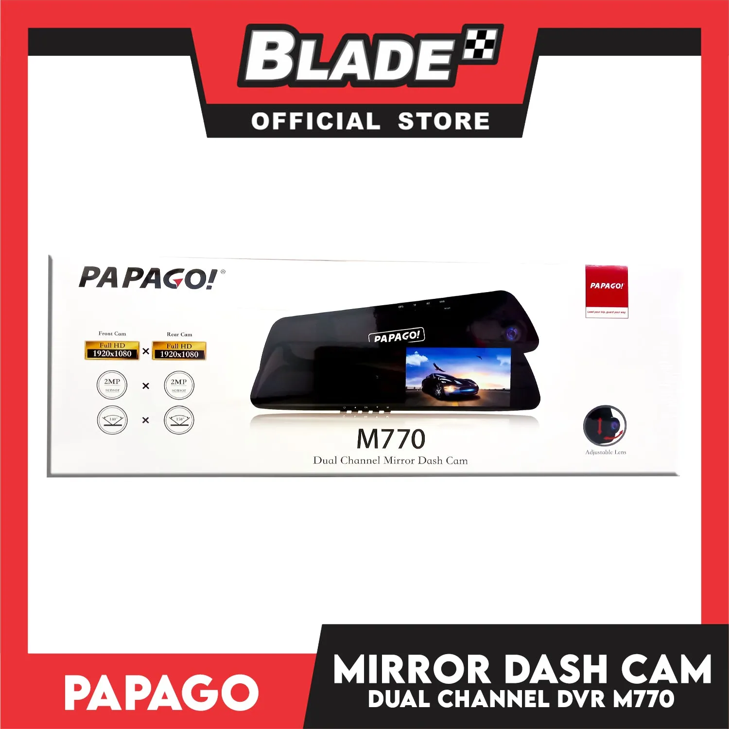 Papago Dual Channel Mirror Dash Cam M770