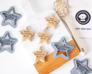 Patriotic   Star Spangled Dog, Star Shaped Dog Biscuit Cookie Cutter (4 designs)