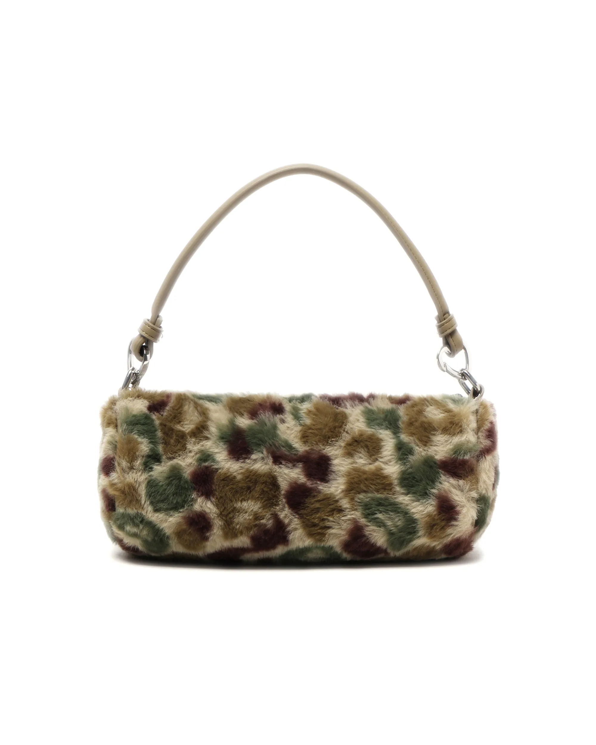 Pattern faux fur shoulder bag