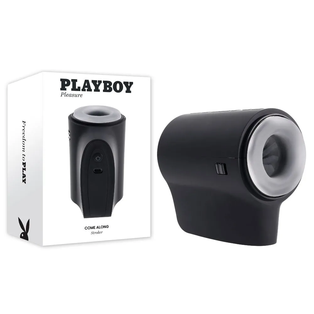 Playboy Pleasure Come Along - Vibrating Stroker - Black