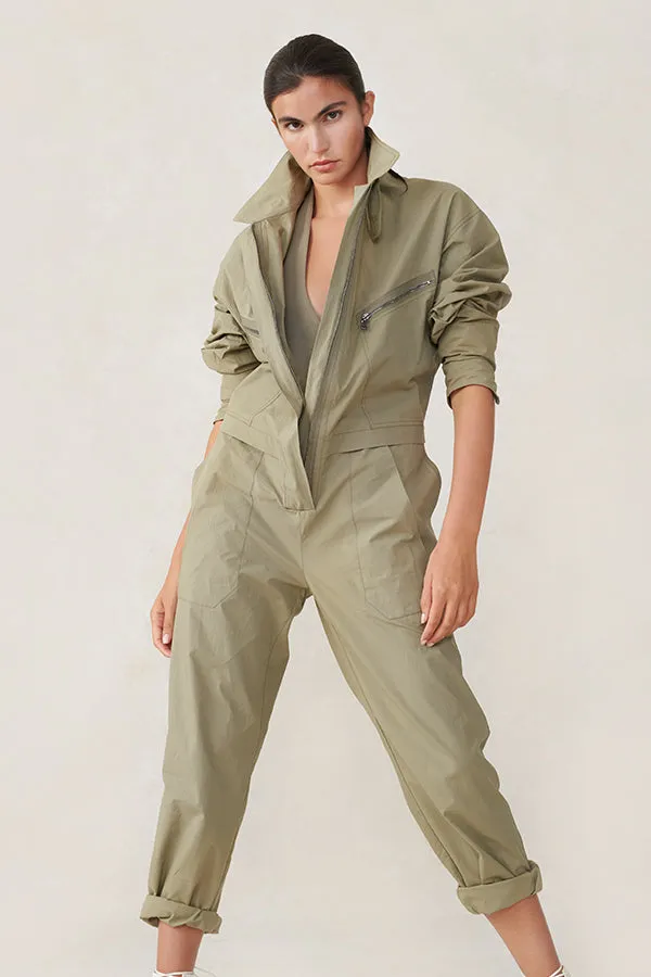 Poplin Zippered Jumpsuit