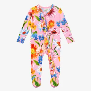 Posh Peanut Kaileigh Ruffled Zippered Footie