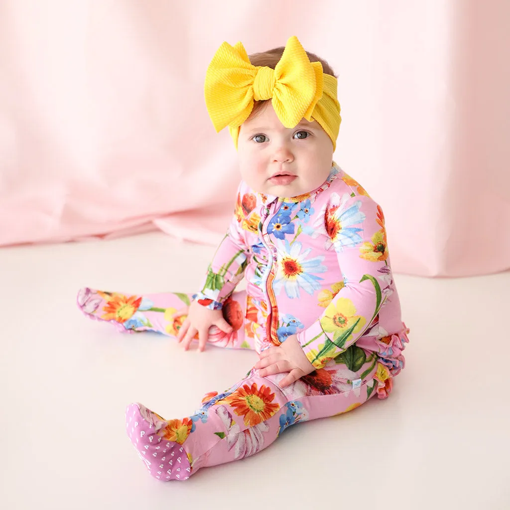 Posh Peanut Kaileigh Ruffled Zippered Footie