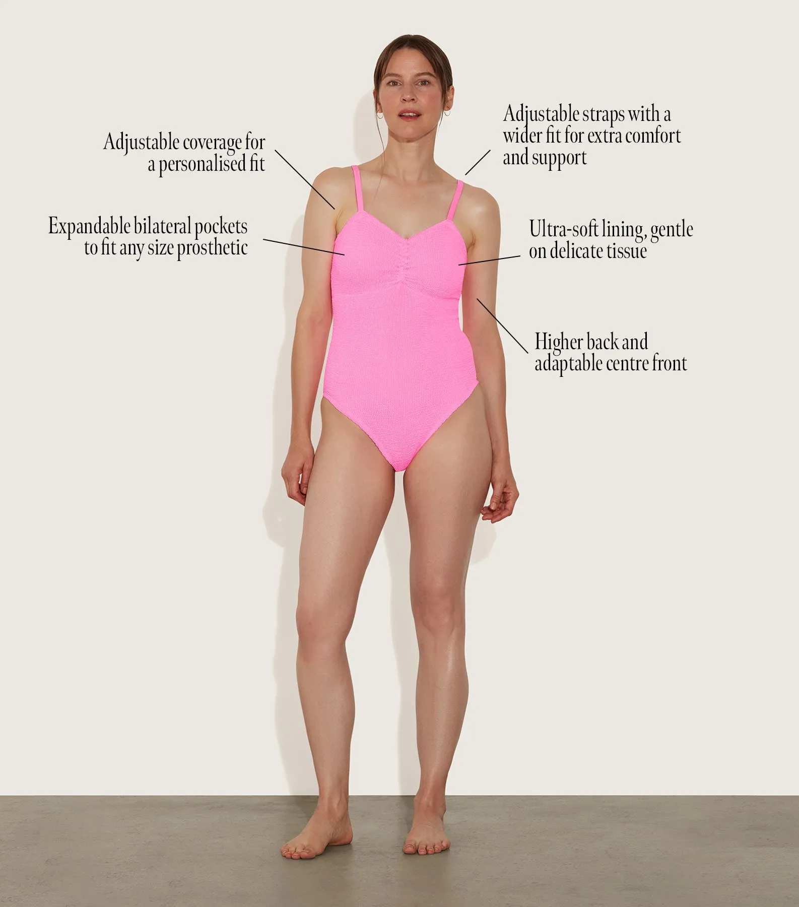Post Mastectomy Swim - Bubblegum