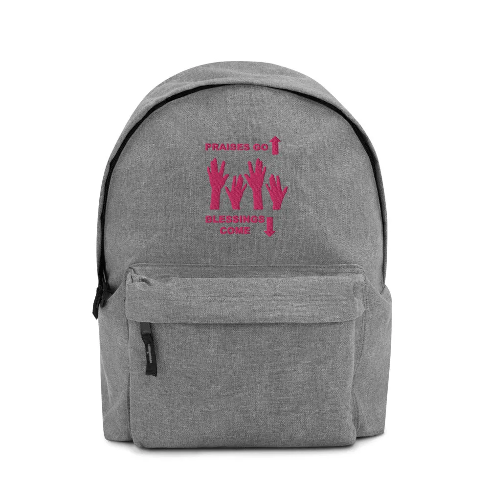 Praises Up Embroidered Backpack