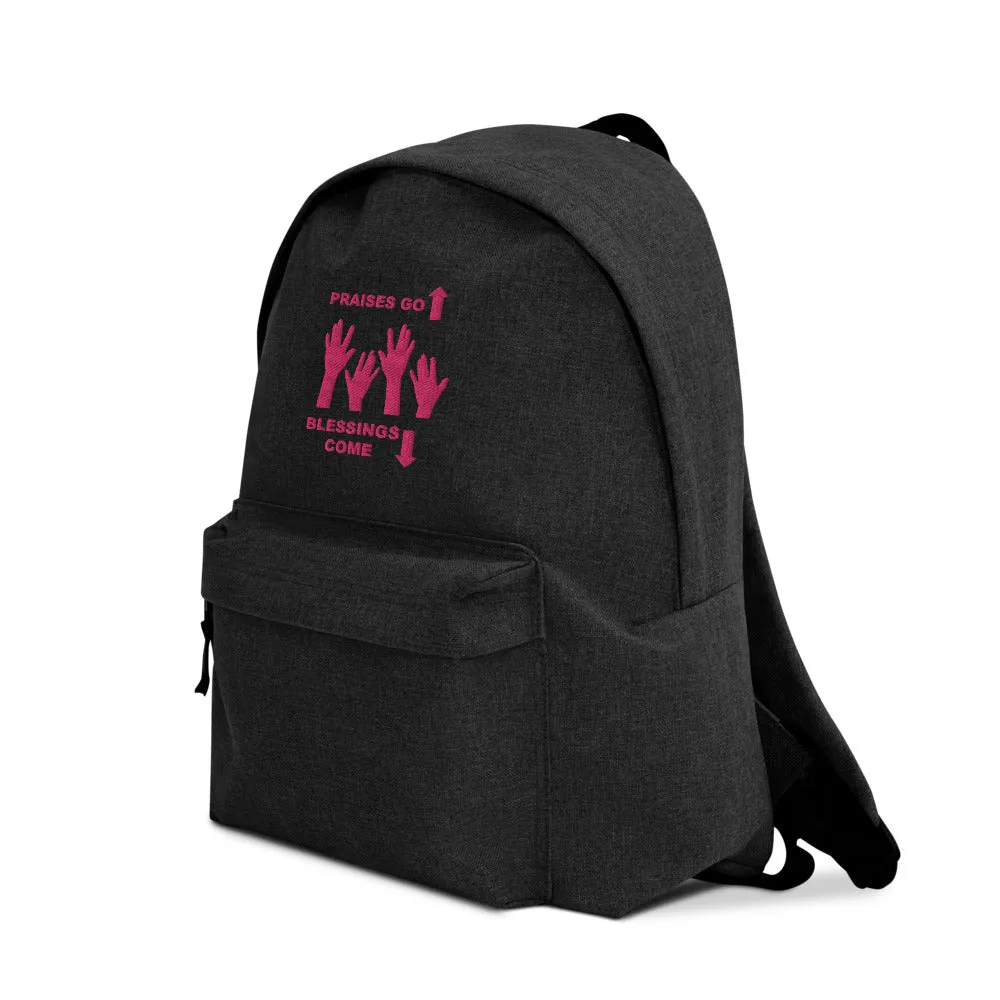 Praises Up Embroidered Backpack