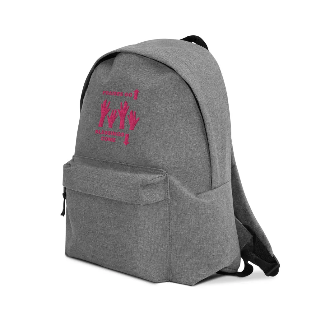 Praises Up Embroidered Backpack
